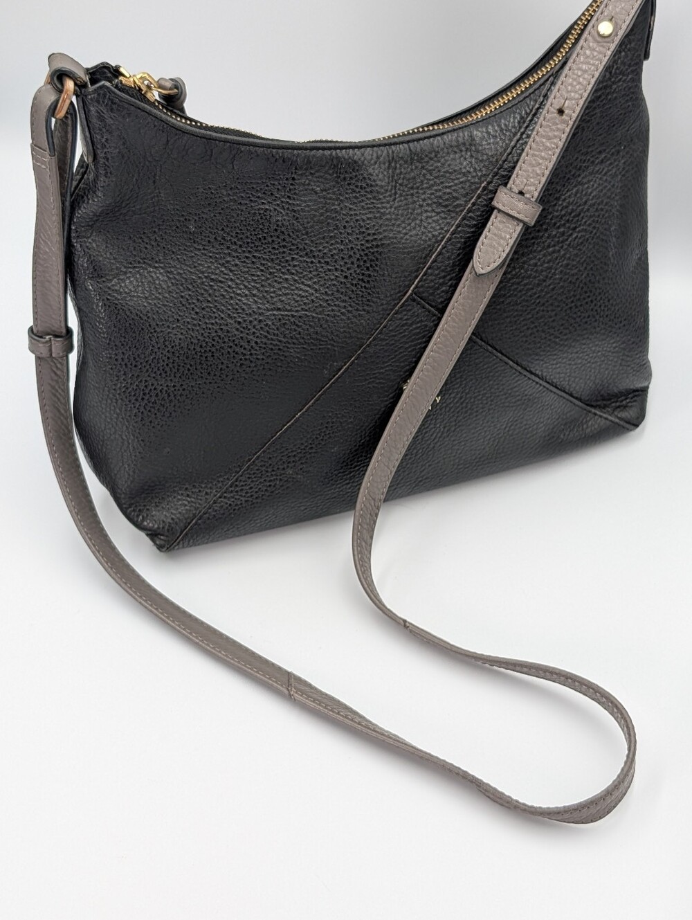 Radley Alpha Road Medium Shoulder Bag In Pebbled Black And Grey Leather - Picture 10 of 13